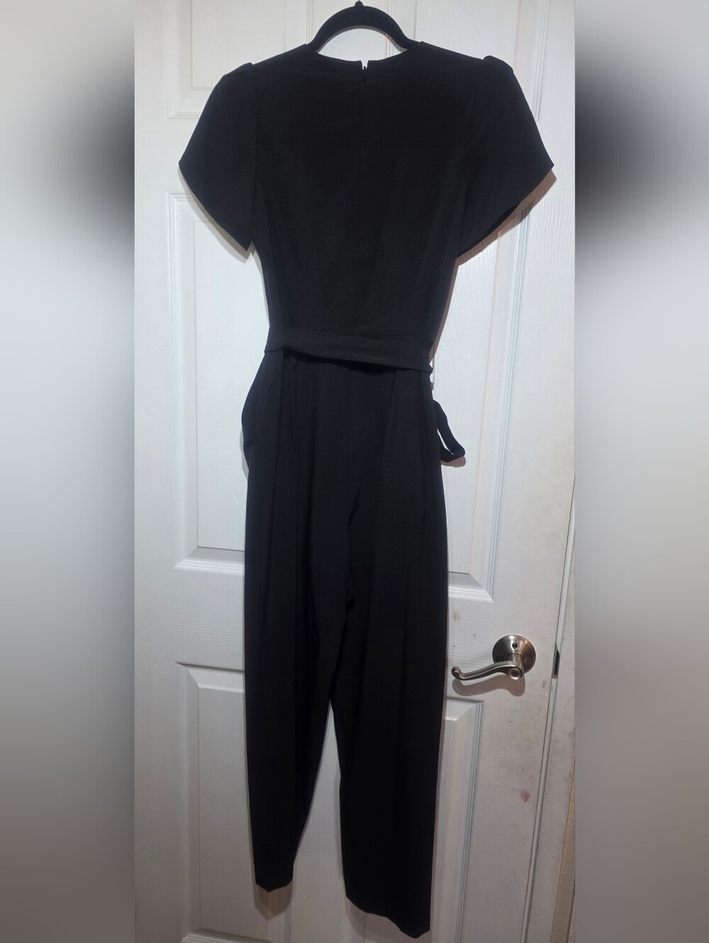 Calvin Klein Women’s Black Tie Waist Jumpsuit Size 2 Short Sleeve. - Picture 5 of 7